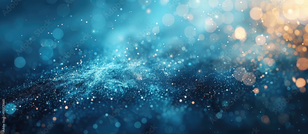 Poster abstract blue bokeh backdrop. copy space image. place for adding text and design