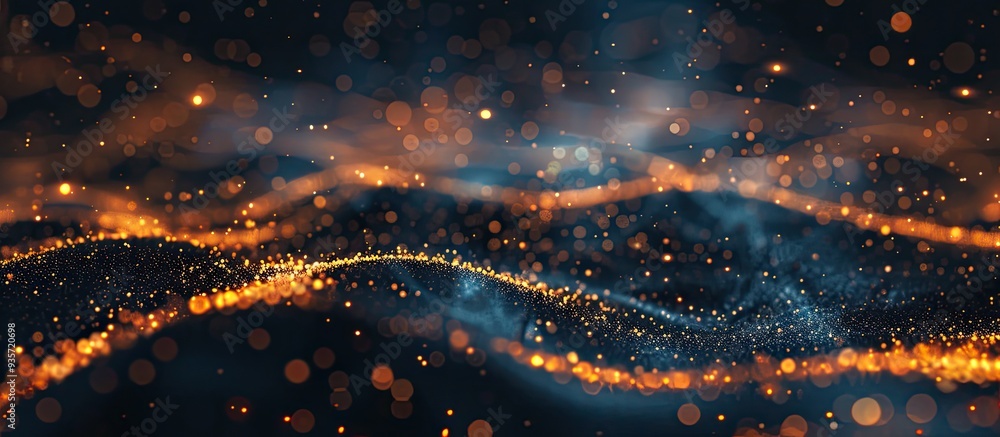 Poster blurry abstract particles background with illumination. copy space image. place for adding text and 