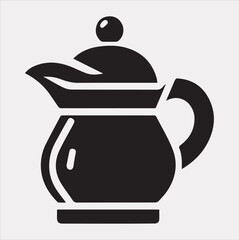 Obraz premium pot icon Vector silhouette illustration icon on a white background
