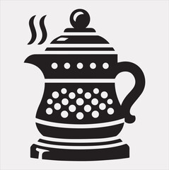 pot icon Vector silhouette illustration icon on a white background