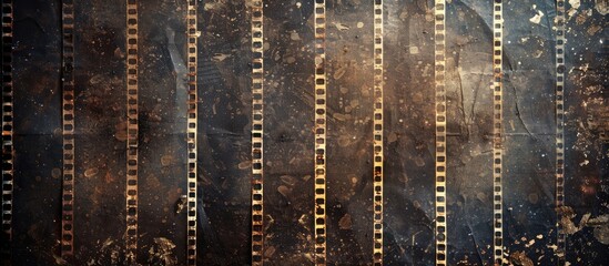 Blank textured film strip background featuring heavy grain dust and lines. Copy space image. Place for adding text and design