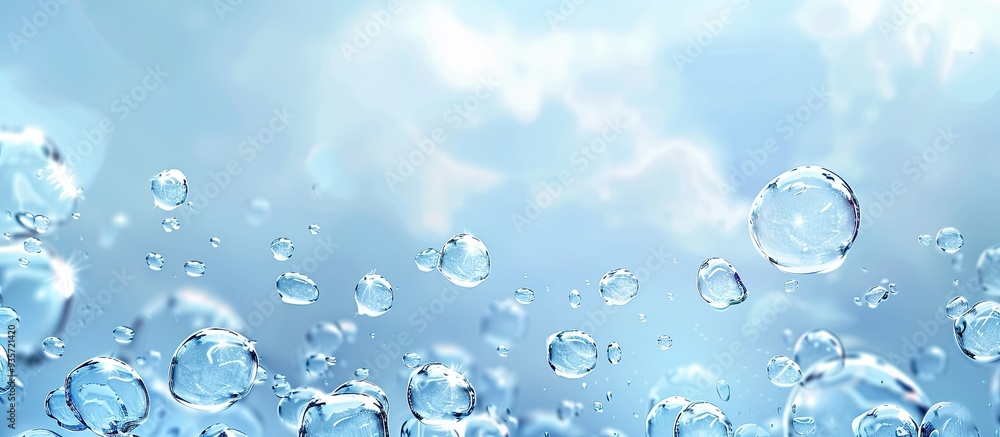 Poster an image featuring a pleasant background of water air bubbles. copy space image. place for adding te
