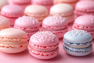 Obraz premium Macarons background. Generative A