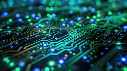 Obraz premium Electronic circuit board with cyber system power