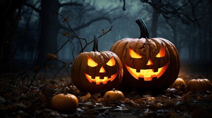 A Jack O' Lantern with a faint moonlight in the background adds to the cool atmosphere.