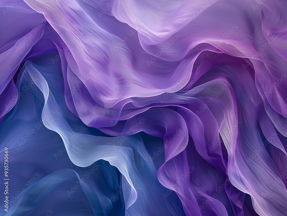 Poster delicate layers of soft purple and blue fabric create a serene abstract texture with an ethereal loo