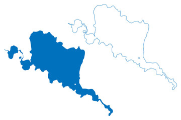 Lake Fewa (Federal Democratic Republic of Nepal) map vector illustration, scribble sketch Phewa, Baidam Tal map