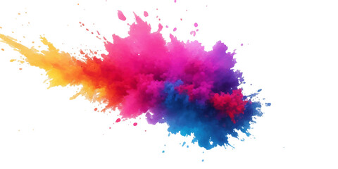 Multicolor powder explosion on White background. Colored cloud. Colorful dust explode. Paint Holi. colorful rainbow Holi paint color powder explosion with bright colors isolated white background.	