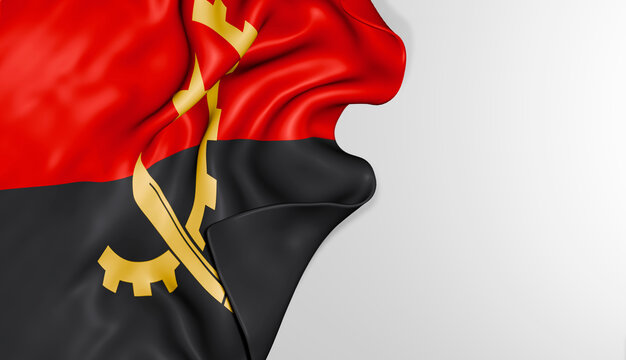 Angola flag background 3d image - Powered by Adobe