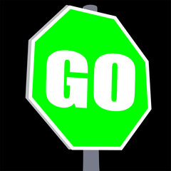 Go sign illustration vector.