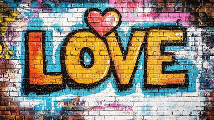 Fototapeta premium A vibrant close-up image of graffiti art displaying the word 