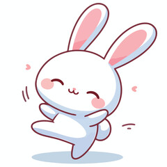 vector cartoon rabbit dancing