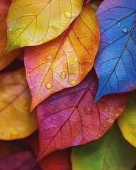 Colorful autumn leaves. Generative Ai