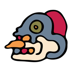 Skull tribal symbol. Style Mexican designs