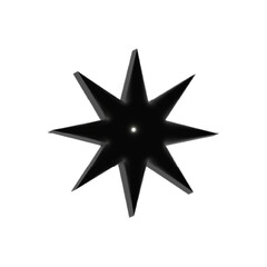 3D black geometrical star shape