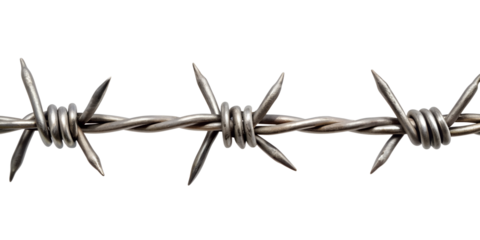 Barbed wire isolated on transparent background. PNG