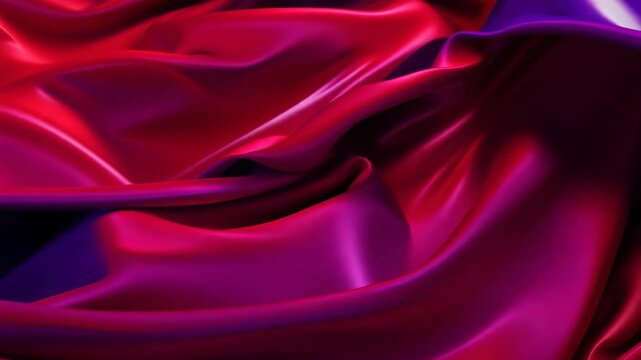 Glistening red satin fabric flowing gracefully under soft light during a creative fashion shoot