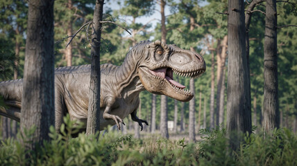 Fototapeta premium Tyrannosaurus rex at the jungle