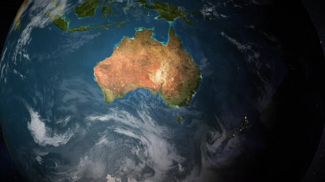 4K Earth Zoom out from South Australia to see the Earth from space. Texture map courtesy of NASA.