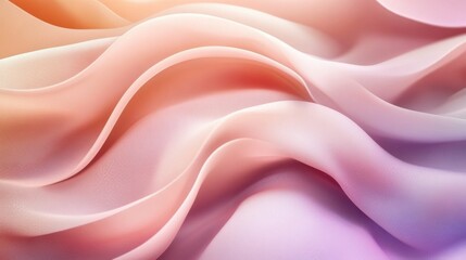 Fototapeta premium Soft, flowing fabric-like abstract waves in pastel hues forming a calming and serene composition.