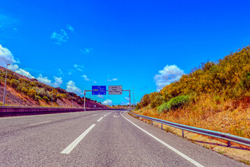 Autoestrada A22 vor Ausfahrt Lagos in Algarve, Portugal