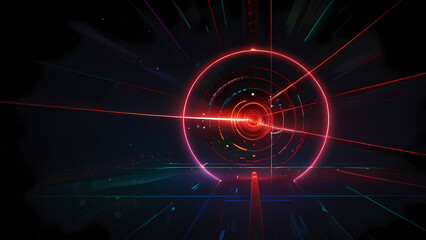 Obraz premium minimalist flat vector background featuring a target with laser beams converging on a single point