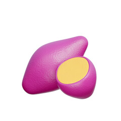 Sweet Potato, Healthy Vegetables And Herbs, 3D rendering.