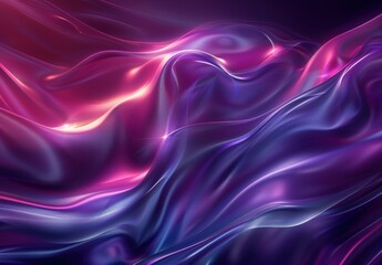 Obraz premium A vibrant abstract background featuring smooth, flowing waves in shades of pink, purple, and blue ideal for creative projects, tech visuals, or modern design elements,