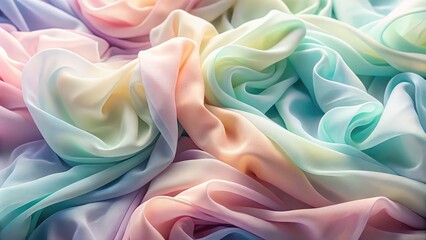 Obraz premium Airy chiffon whispers sweet nothings, transporting us to a realm of pastel hues where softness is the only reality that matters.
