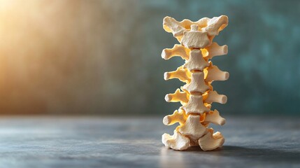 A paper cut craft of a human spine with detailed vertebrae and discs symbolizing the importance of spinal health and care Stock Photo with copy space
