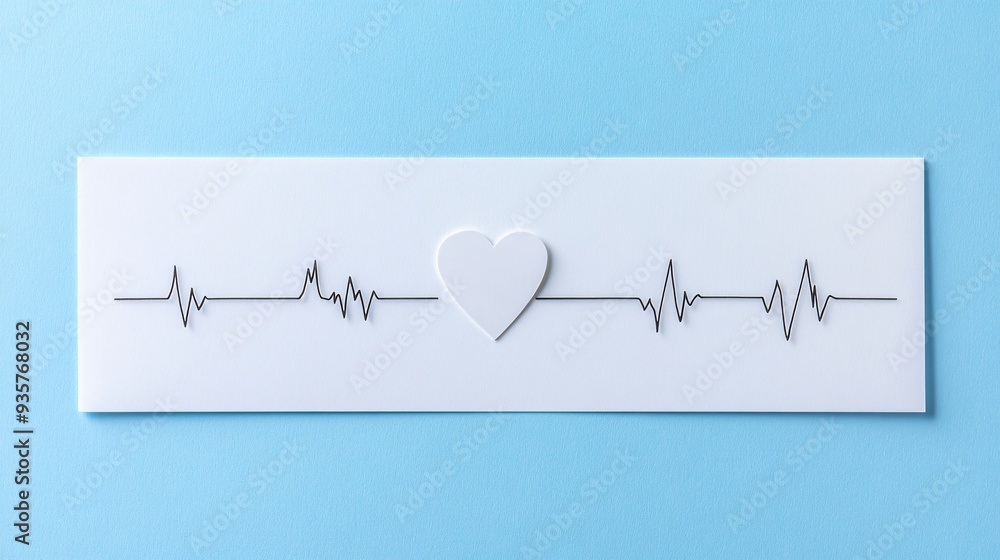 Poster a paper cutout of an electrocardiogram machine with a heart rate line symbolizing the monitoring and