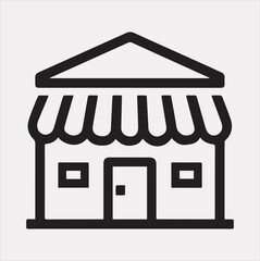 shop, store icon Vector silhouette illustration icon on a white background
