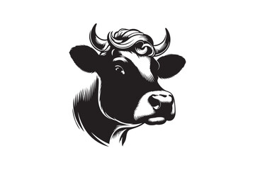 Cow had silhouette vector illustration