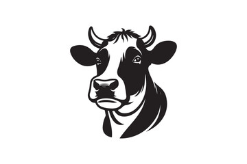 Cow had silhouette vector illustration
