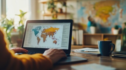 Fototapeta premium Creating an Eco-Friendly Travel Plan with Digital Tools