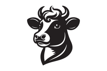 Cow had silhouette vector illustration