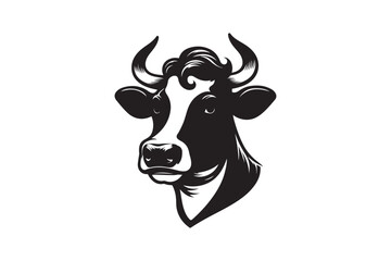 Cow had silhouette vector illustration