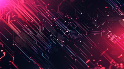 Modern Circuit Board Background Banner with generative ai