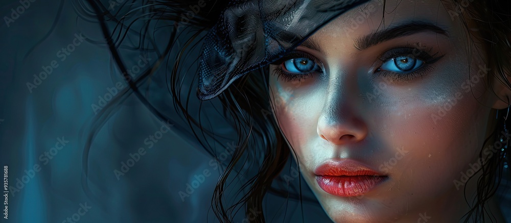 Poster portrait of a stunning woman. copy space image. place for adding text and design