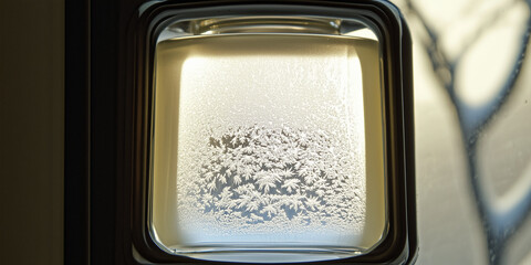 Frosted Crystal Patterns in Illuminated Glass