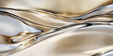 Abstract gold liquid, liquid mettal, rose gold glitter, bright mirrored liquid textures with glossy chrome finish, liquid moving background, 3D colorful abstract background. Swirling pattern of liquid