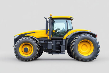 Fototapeta premium Advanced Tractor Equipment Against Neutral Grey