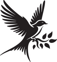 Fototapeta premium bird silhouette vector style with white background