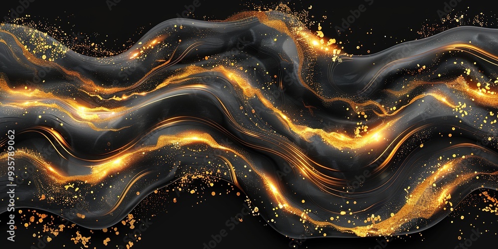 Poster abstract fractal background with waves