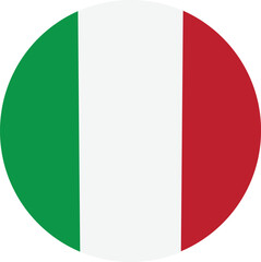 Round italy flag vector icon isolated, italy flag button. Vector illustration
