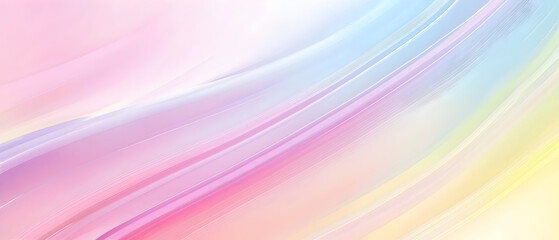 Obraz premium A flat vector illustration of a rainbow background in soft pastel colors, featuring a smooth gradient that transitions gently from one color to the next. The palette includes light shades
