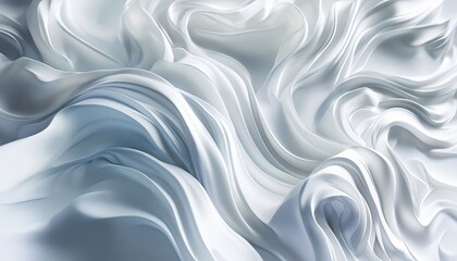 Fototapeta premium Abstract wavy satin blue liquid backdrop with flowing silk texture