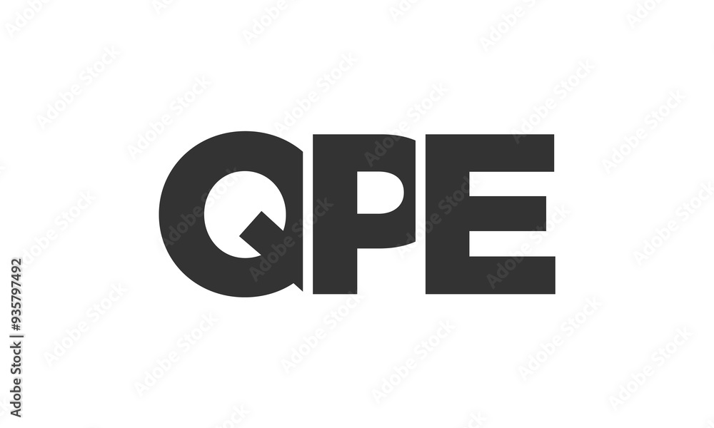 Fototapete qpe logo design template with strong and modern bold text. initial based vector logotype featuring s