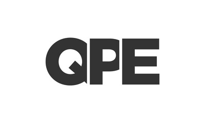 QPE logo design template with strong and modern bold text. Initial based vector logotype featuring simple and minimal typography. Trendy company identity.