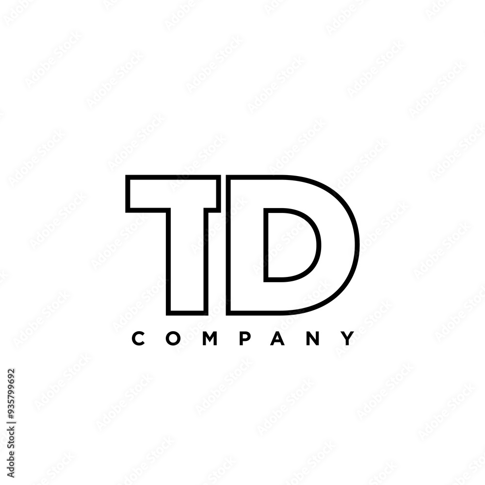 Aufkleber letter t and d, td logo design template. minimal monogram initial based logotype.